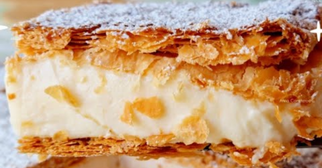 Si te gustan los postres elaborados con masa de hojaldre entonces anímate a reparar esta milhojas de crema ¡Exquisita!